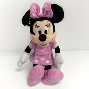 Disney Plush Minnie Mouse Pink Dress 10” Plush Toy Doll EUC Collectible
